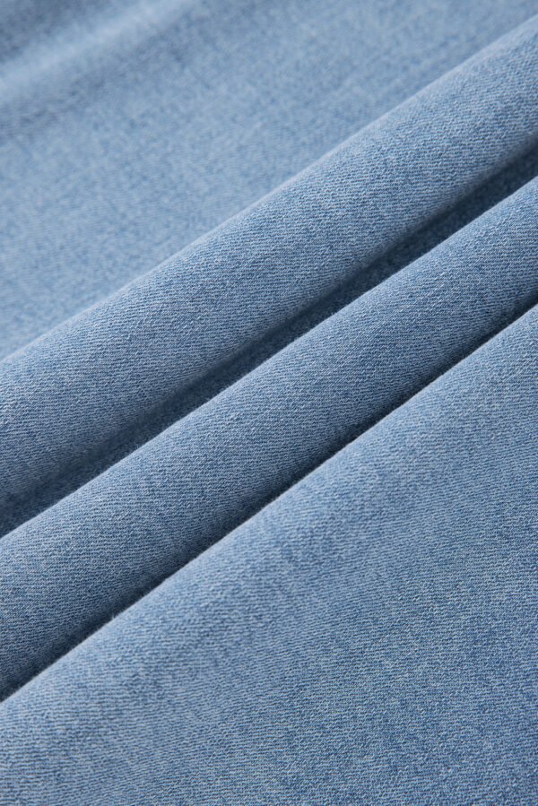 Myosotis Square Neck Bowknot A-line Sleeveless Denim Dress