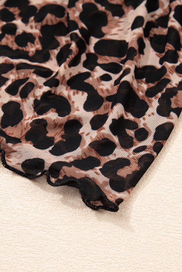 Brown Leopard Floral Reversible Ruffle Hem Maxi Skirt