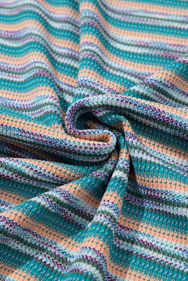 Multicolour Striped Wide Sleeve Loose T Shirt