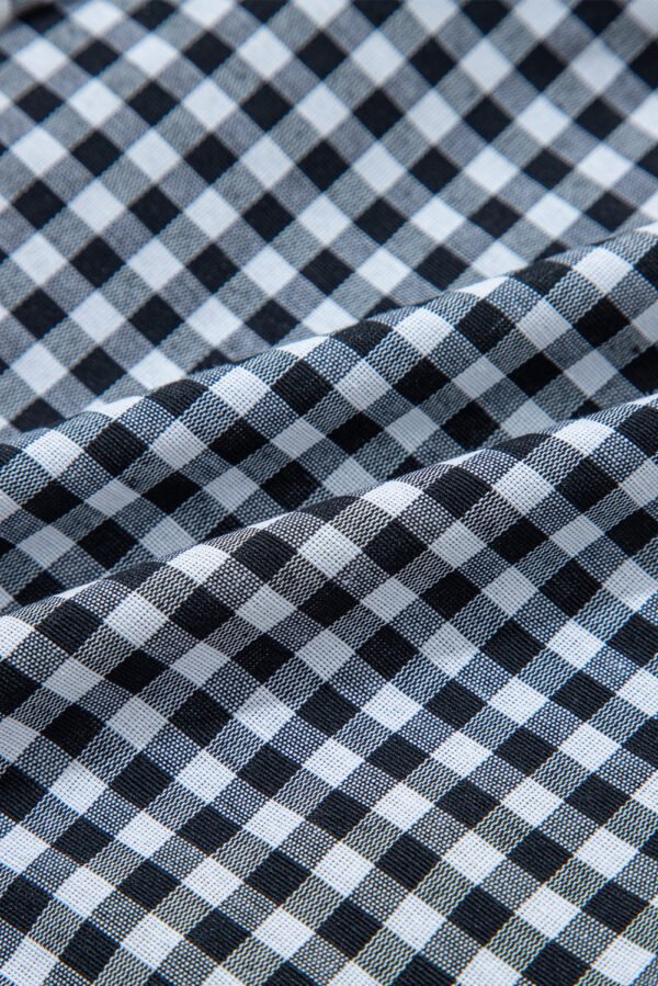 Black Gingham Printed High Waist Shorts