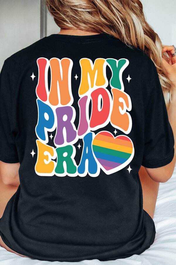 Black Pride Heart Cracking Graphic Detail Cotton Blend T Shirt