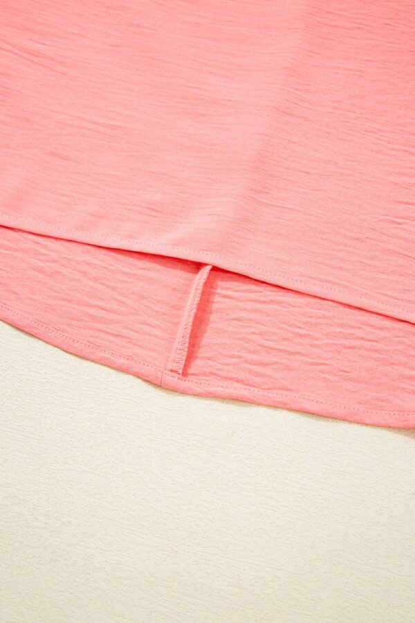 Blossom Shirred Cuffs Half Sleeve Plus Size Textured Blouse