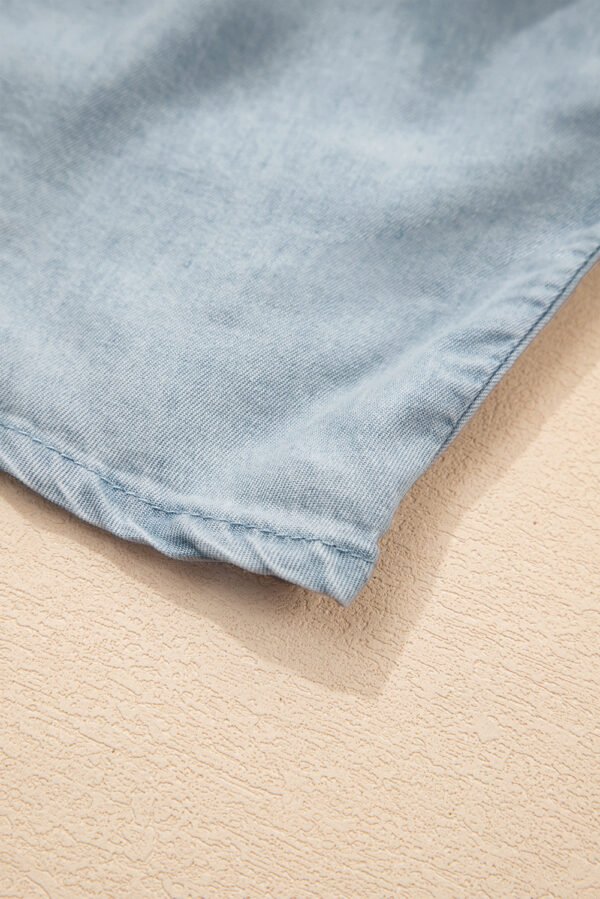 Beau Blue Tiered Smocked High Waist Denim Maxi Skirt