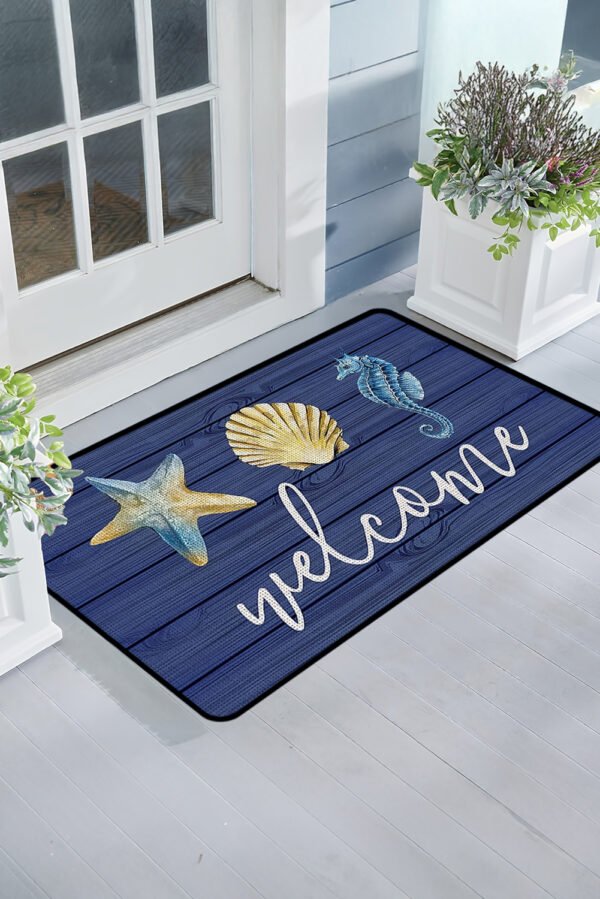 Bluing Welcome Beach Theme Pattern Non Slip Door Mat