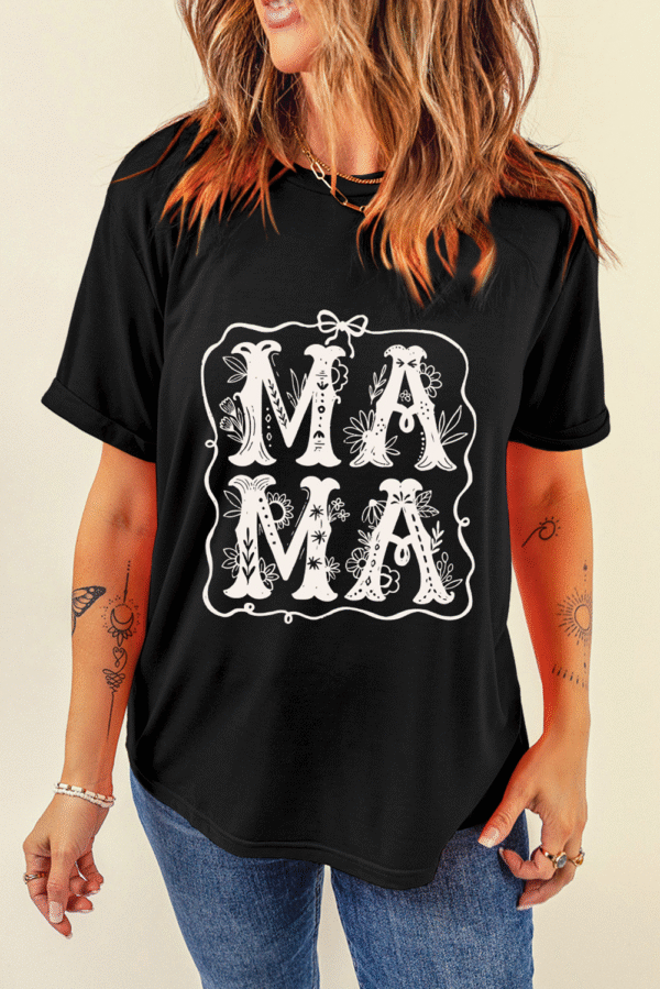 Black MAMA Artistic Graphic Tee