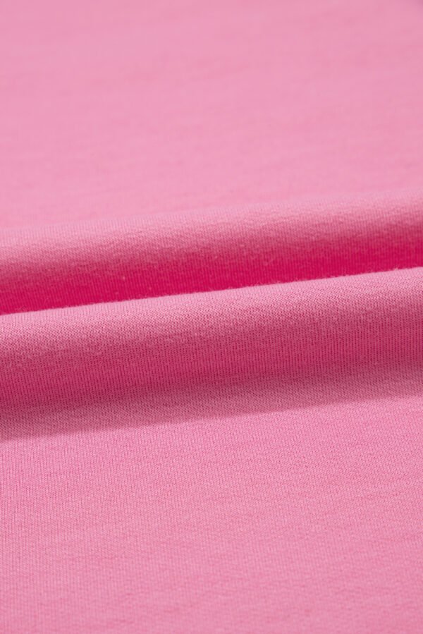 Sachet Pink Varsity Stripe Detail Casual Tee and Pants Leisure 2pcs Set