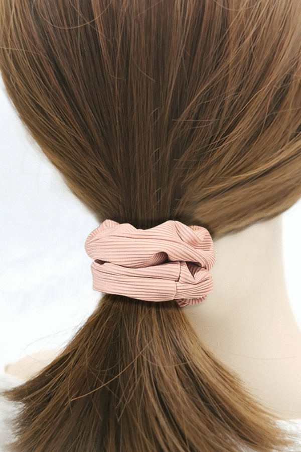 Delicacy Ribbed Hair Scrunchie with Hidden Zipper Pocket