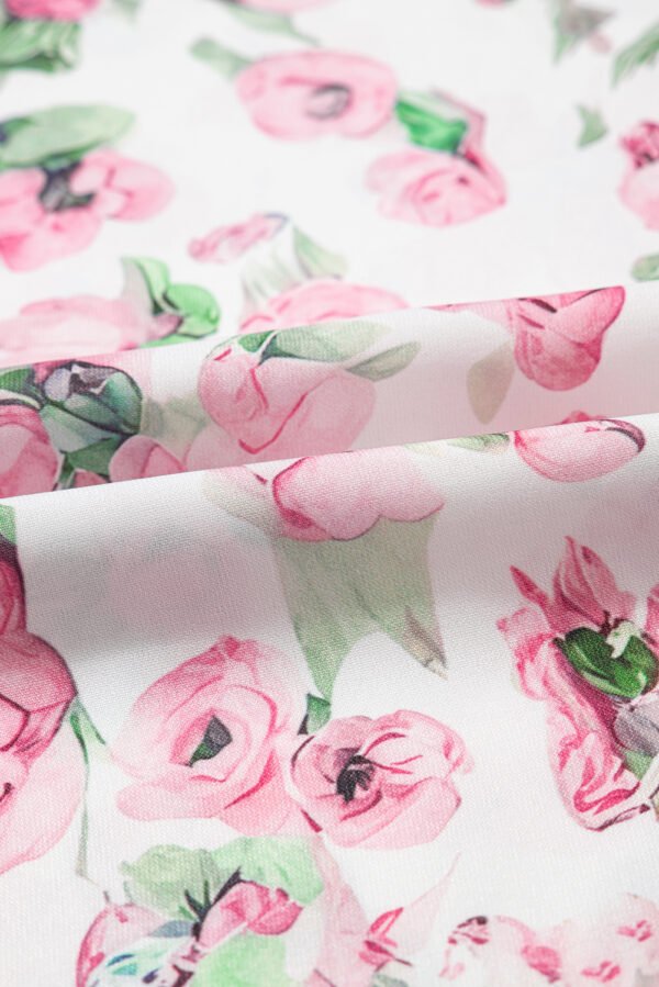Pink Floral Split Neck Short Sleeve Loose Plus Size Mini Dress