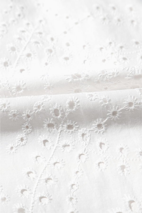 White Floral Eyelet Embroidered Sleeveless Shift Dress