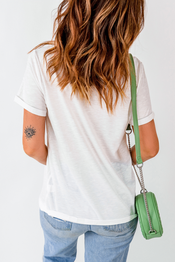 White Flag Graphic Crew Neck Tee