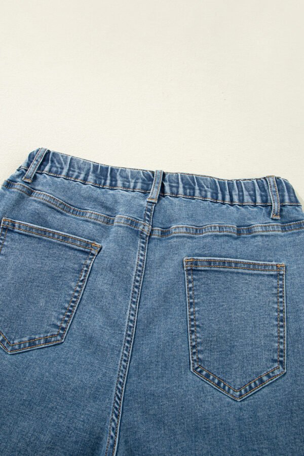 Dusk Blue Medium Wash Super Wide Leg Denim Pants