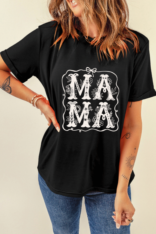 Black MAMA Artistic Graphic Tee