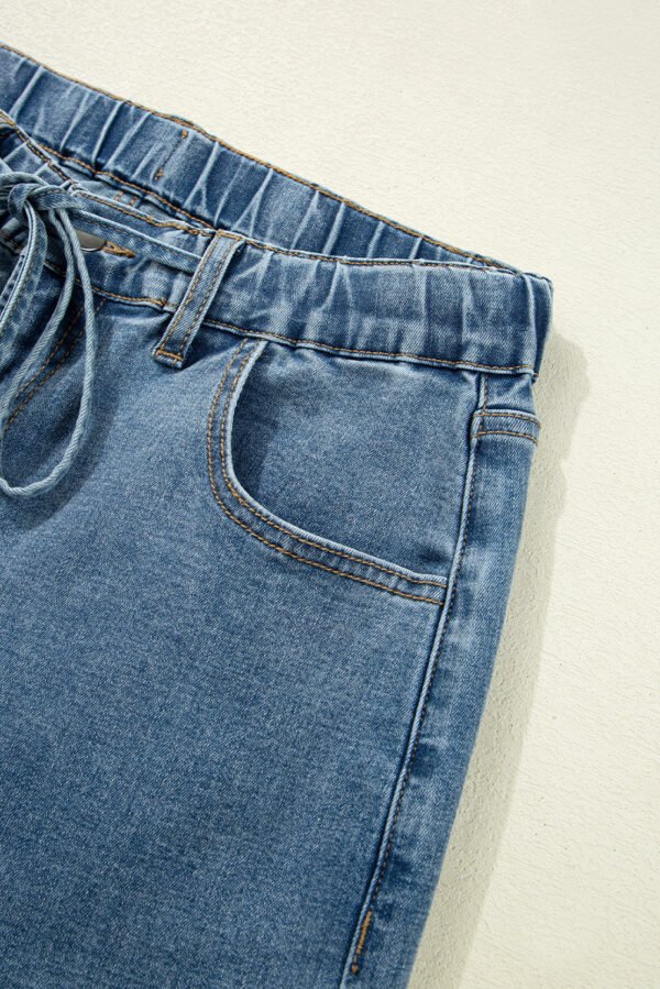 Dusk Blue Medium Wash Super Wide Leg Denim Pants