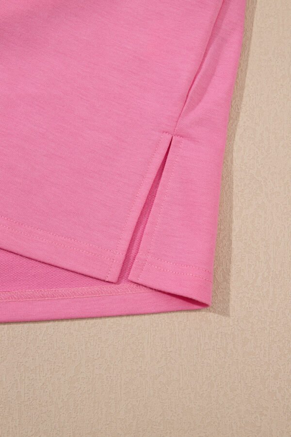 Sachet Pink Varsity Stripe Detail Casual Tee and Pants Leisure 2pcs Set