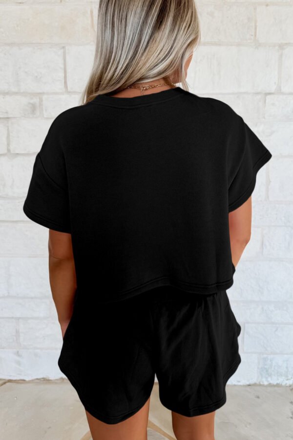 Black Firework USA Graphic Tee and Smocked Waistband Skort Set