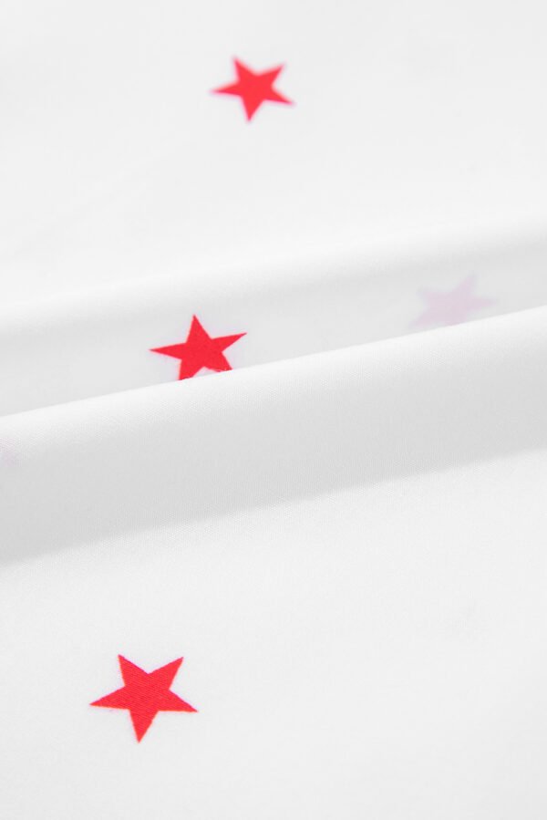 White Little Stars Printed Loose Half Sleeve Loose Shirt