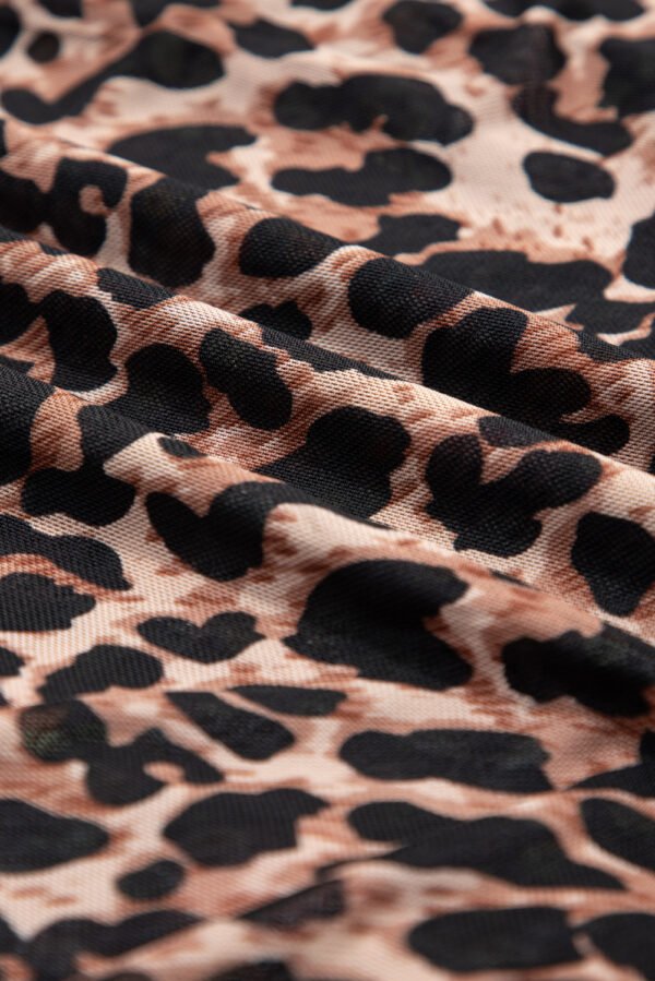 Brown Leopard Floral Reversible Ruffle Hem Maxi Skirt