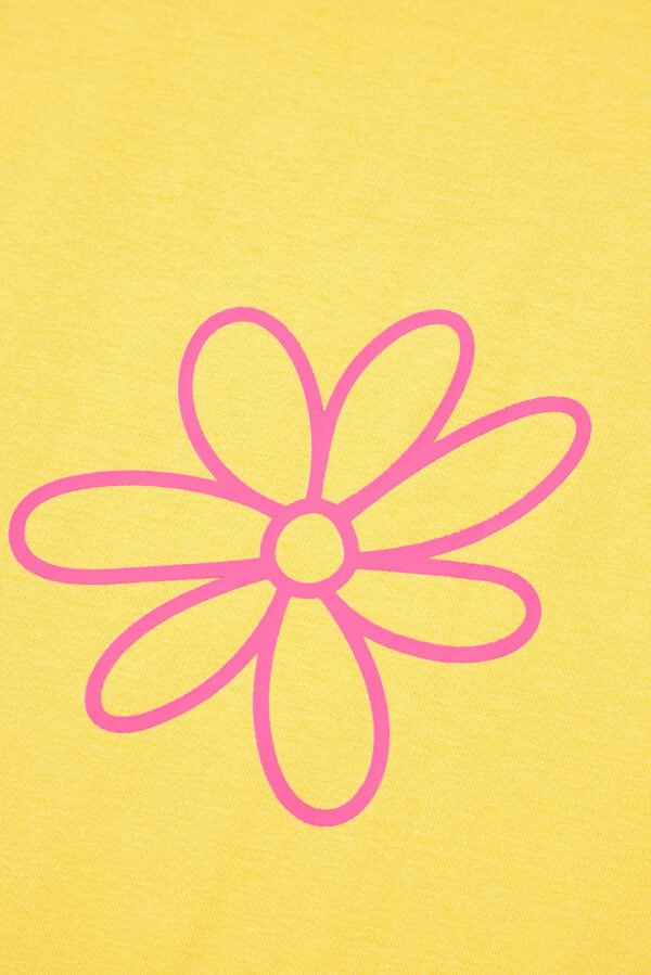 Yellow Cream Flower Graphic Casual Tank Top