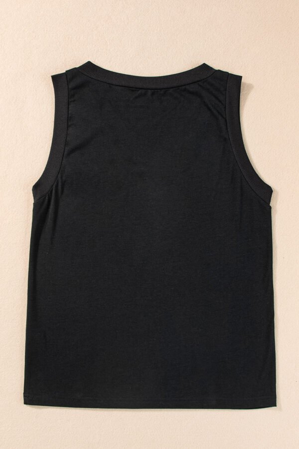 Black Cowgirl Floral Boots Printed Tank Top