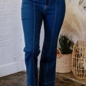 Sail Blue Center Seam Deep Wash Straight Jeans