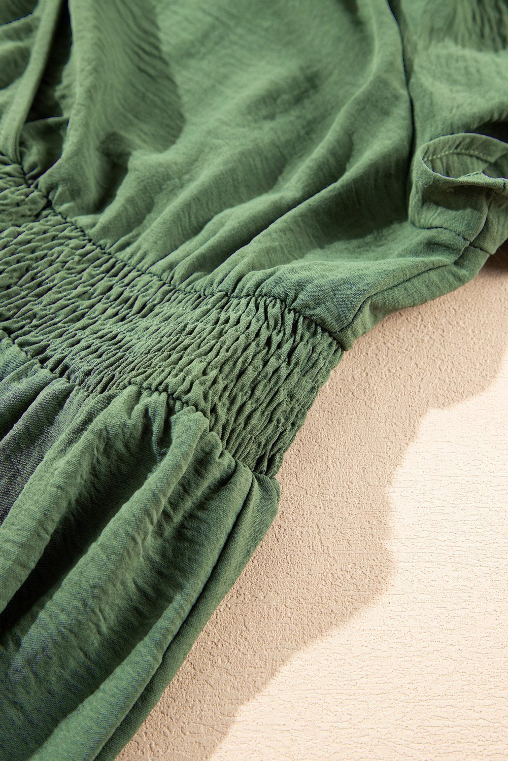 Four Leaf Clover Surplice Neckline Shirred High Waist Plus Size Maxi Dress