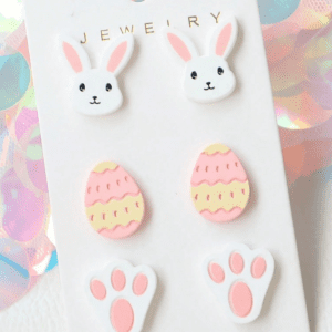 Pink Happy Easter Day Cute Earrings