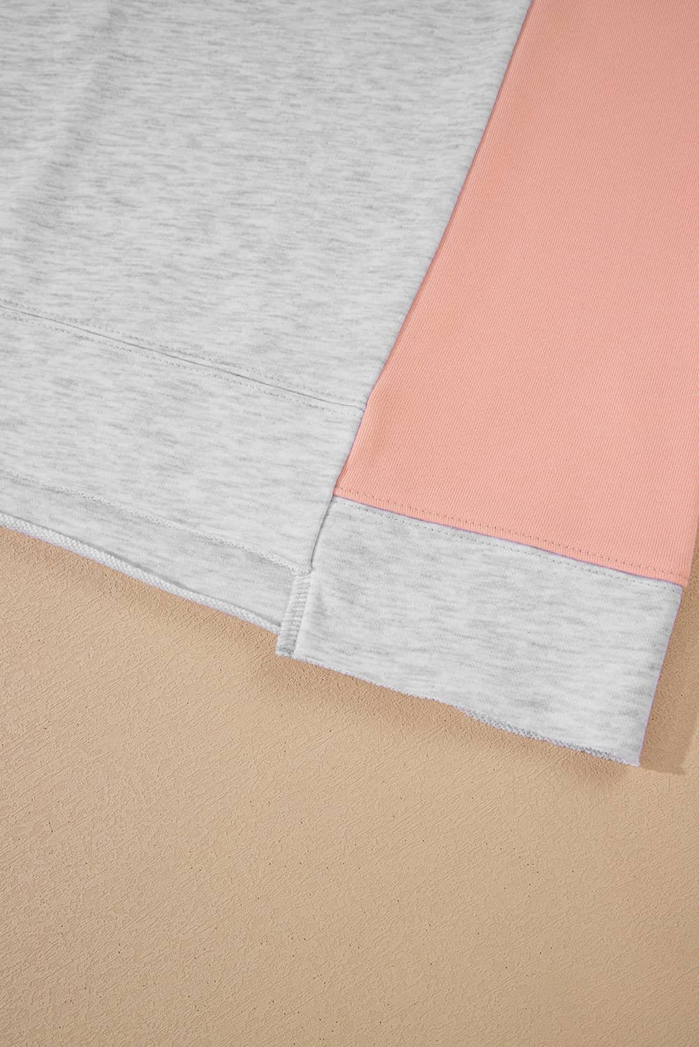 Light Grey Uneven Hem Colorblock Pullover Casual Shorts Plus Size 2Pcs Outfit