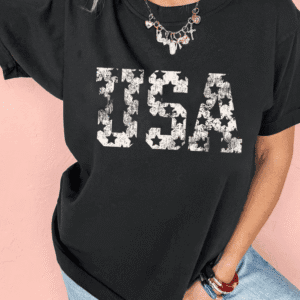 Black Star Usa Graphic Crewneck T Shirt