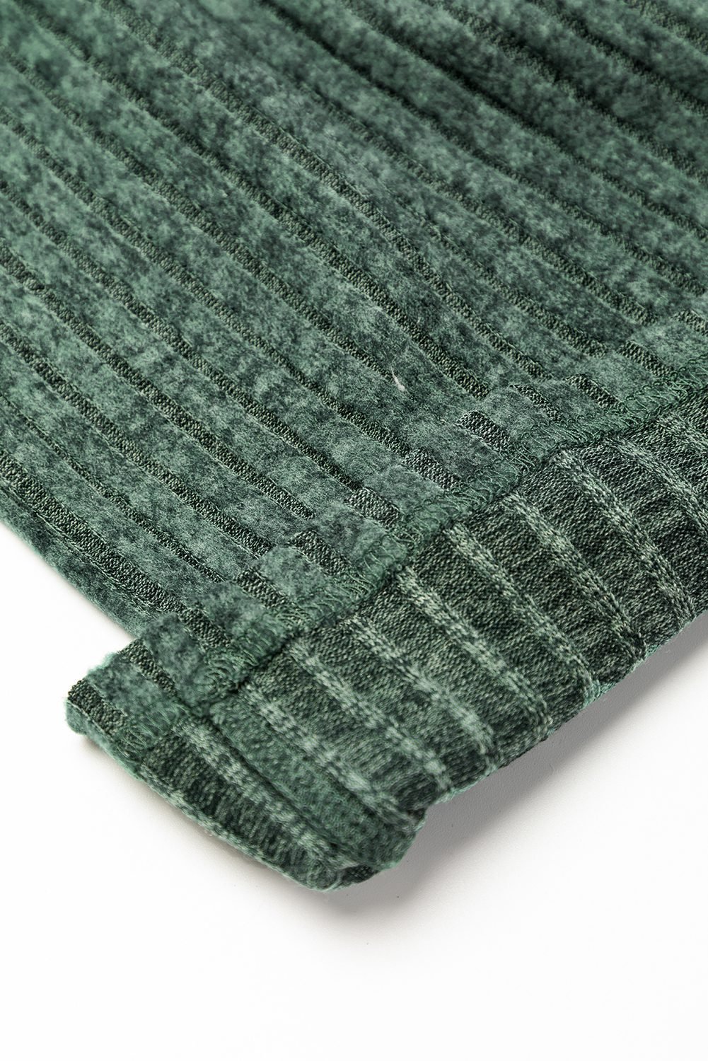 Mist Green Ribbed Keyhole Short Sleeve Wide Leg Jumpsuit