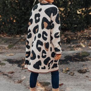 Leopard Animal Print Open Midi Cardigan