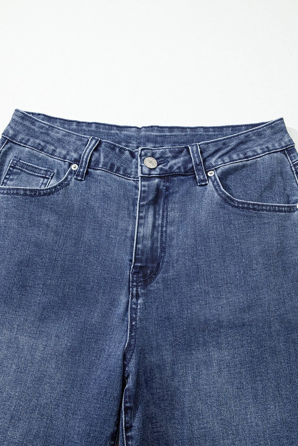 Dirty Blue High Waist Button Zip Fly Bell Bottom Jeans
