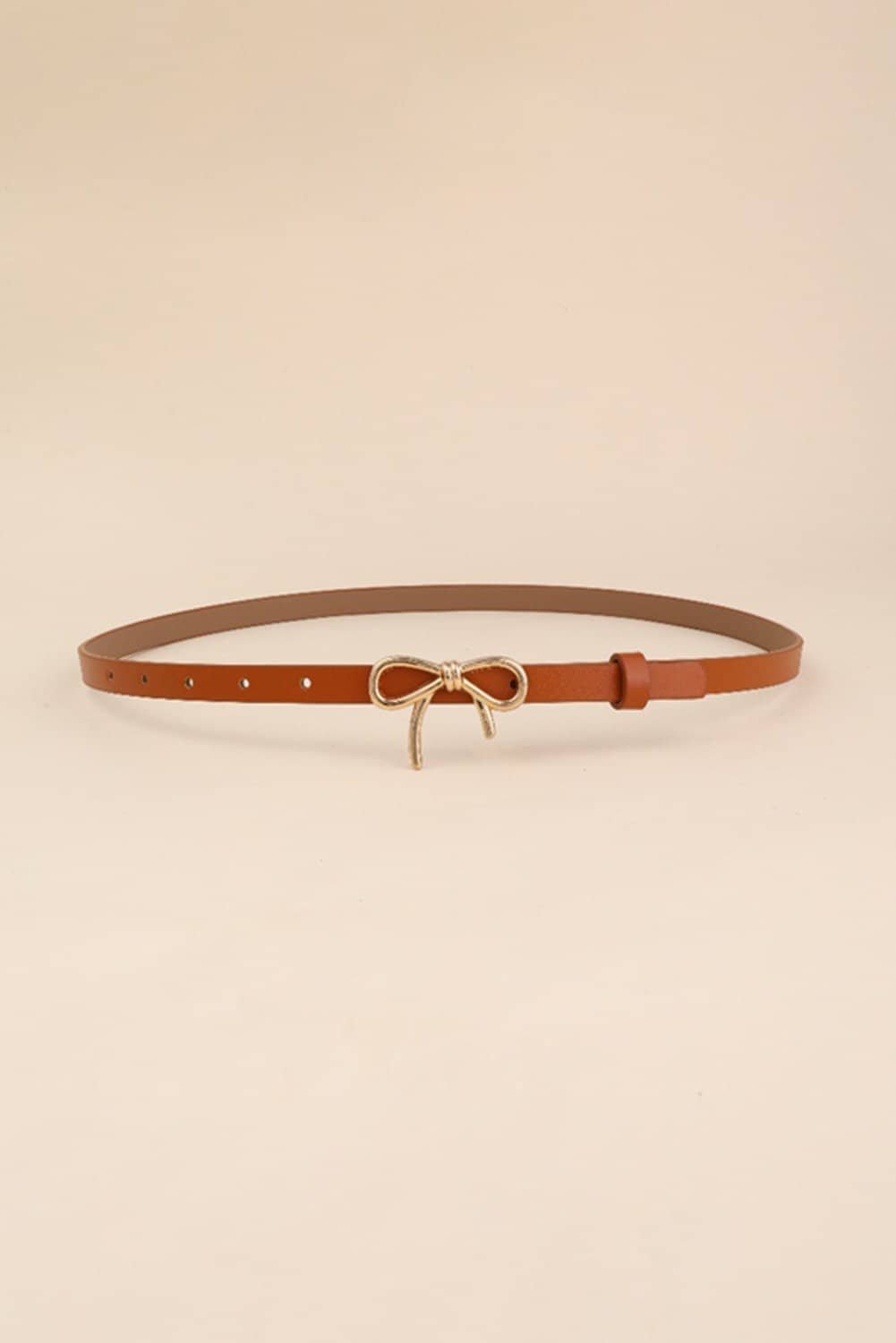 Thai Curry Bow Knot Decor Thin Waist Belt