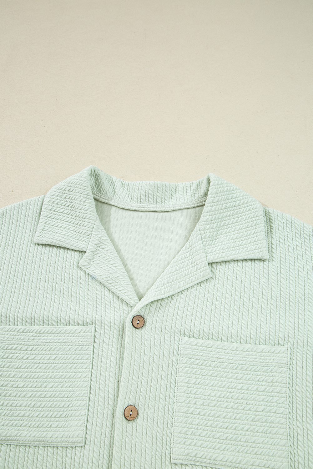 Clearly Aqua Textured Patched Chest Pocket Shirt And Pants Set