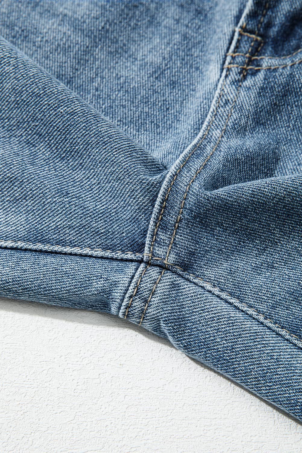 Dusk Blue Embroidered Cropped Wide Leg High Waist Jeans