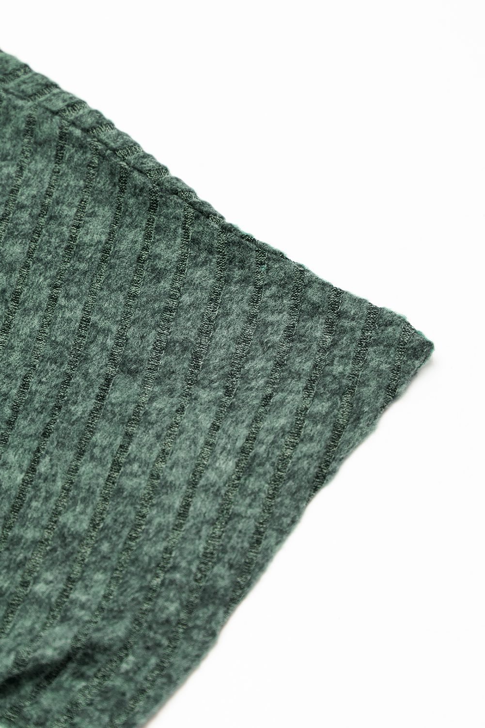 Mist Green Ribbed Keyhole Short Sleeve Wide Leg Jumpsuit