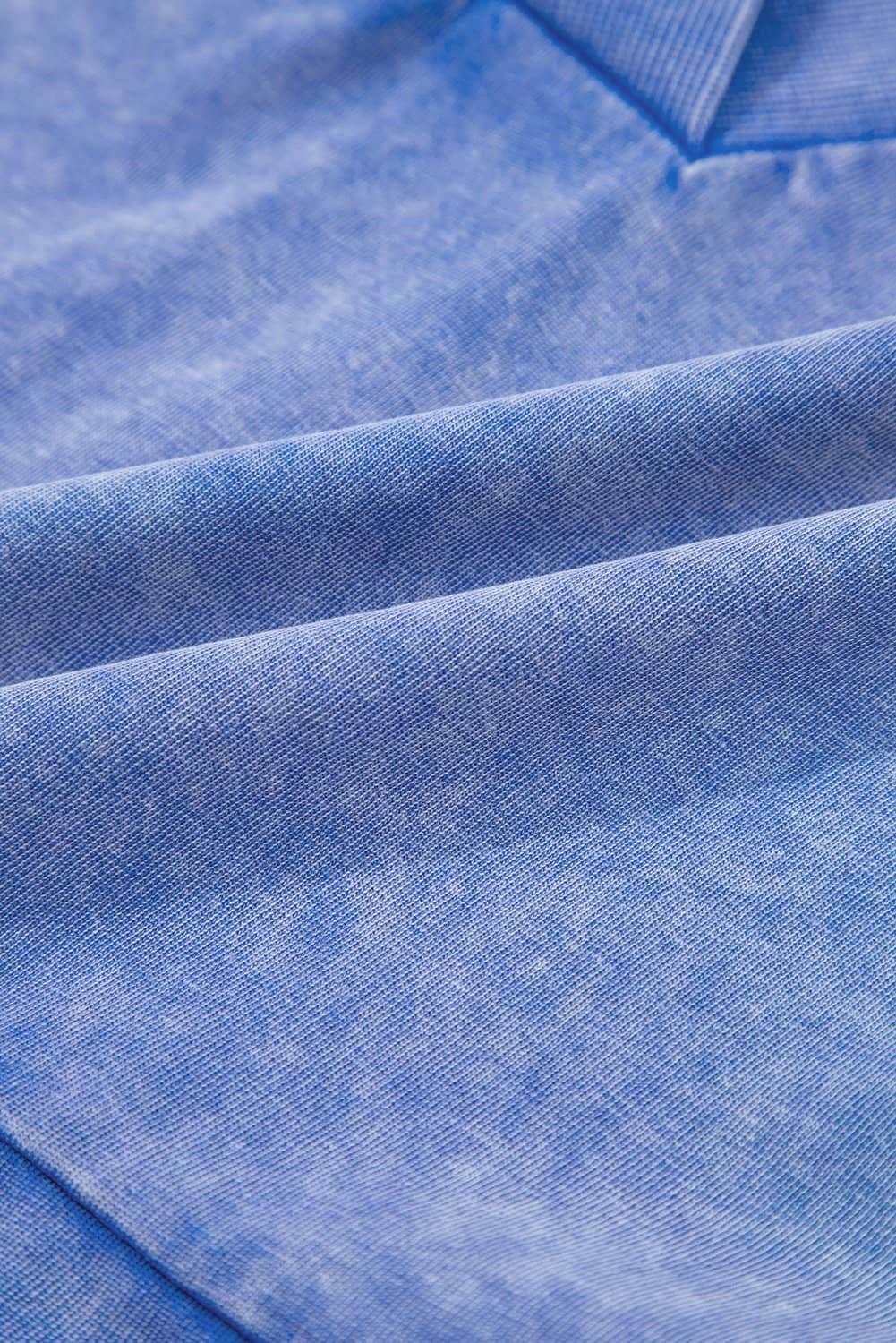 Sky Blue Mineral Wash Pocketed Sleeveless V Neck Loose Romper