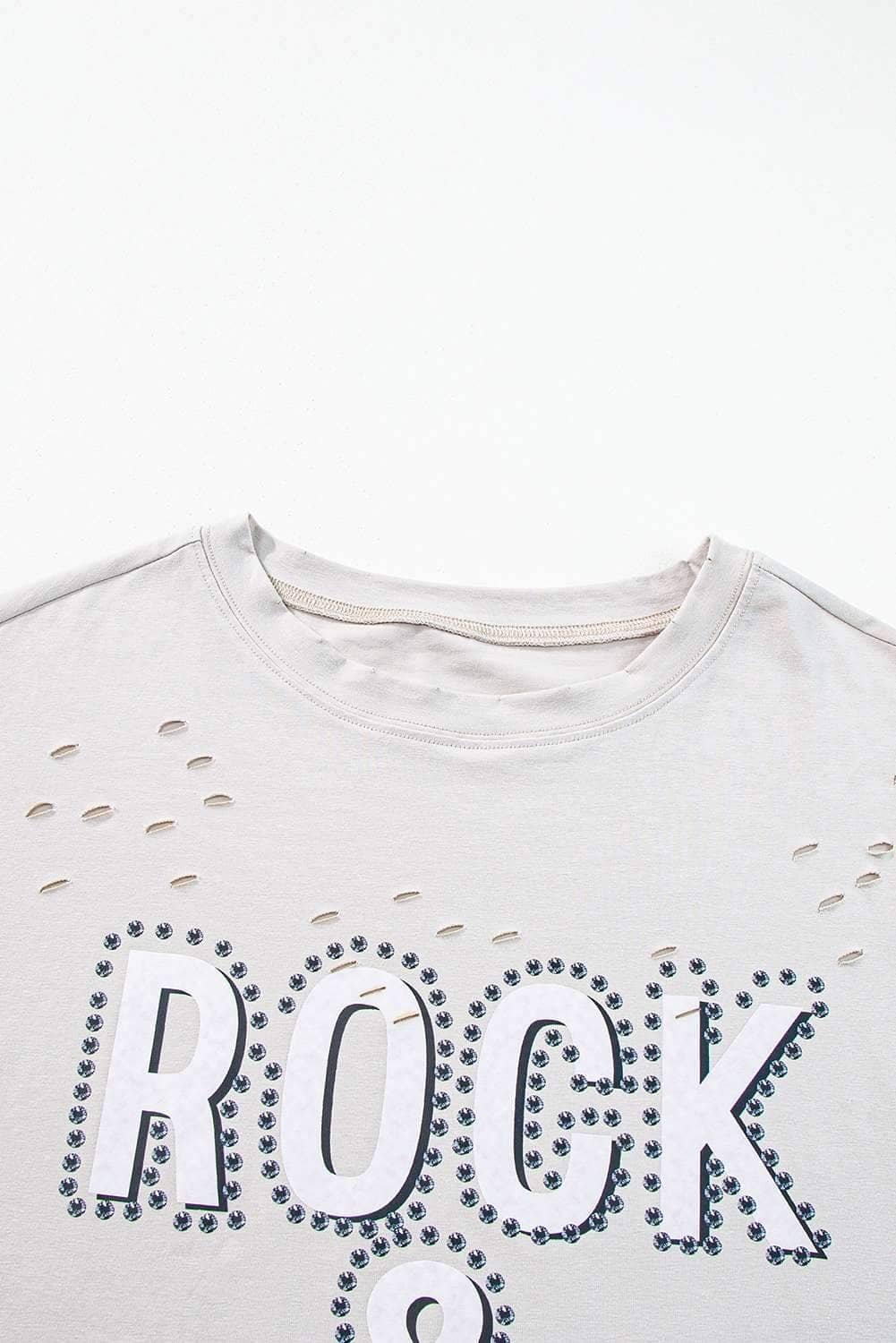 Gray Rock & Roll Graphic Distressed Vintage Tee