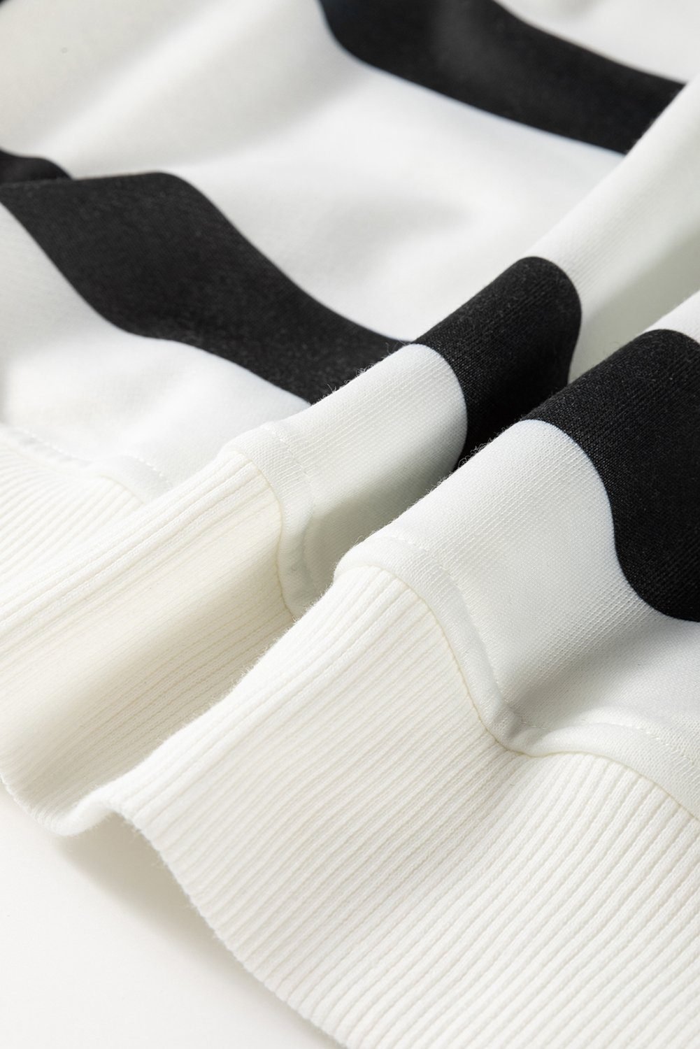 Black Stripe Drop Shoulder Pullover And Jogger Pants Set