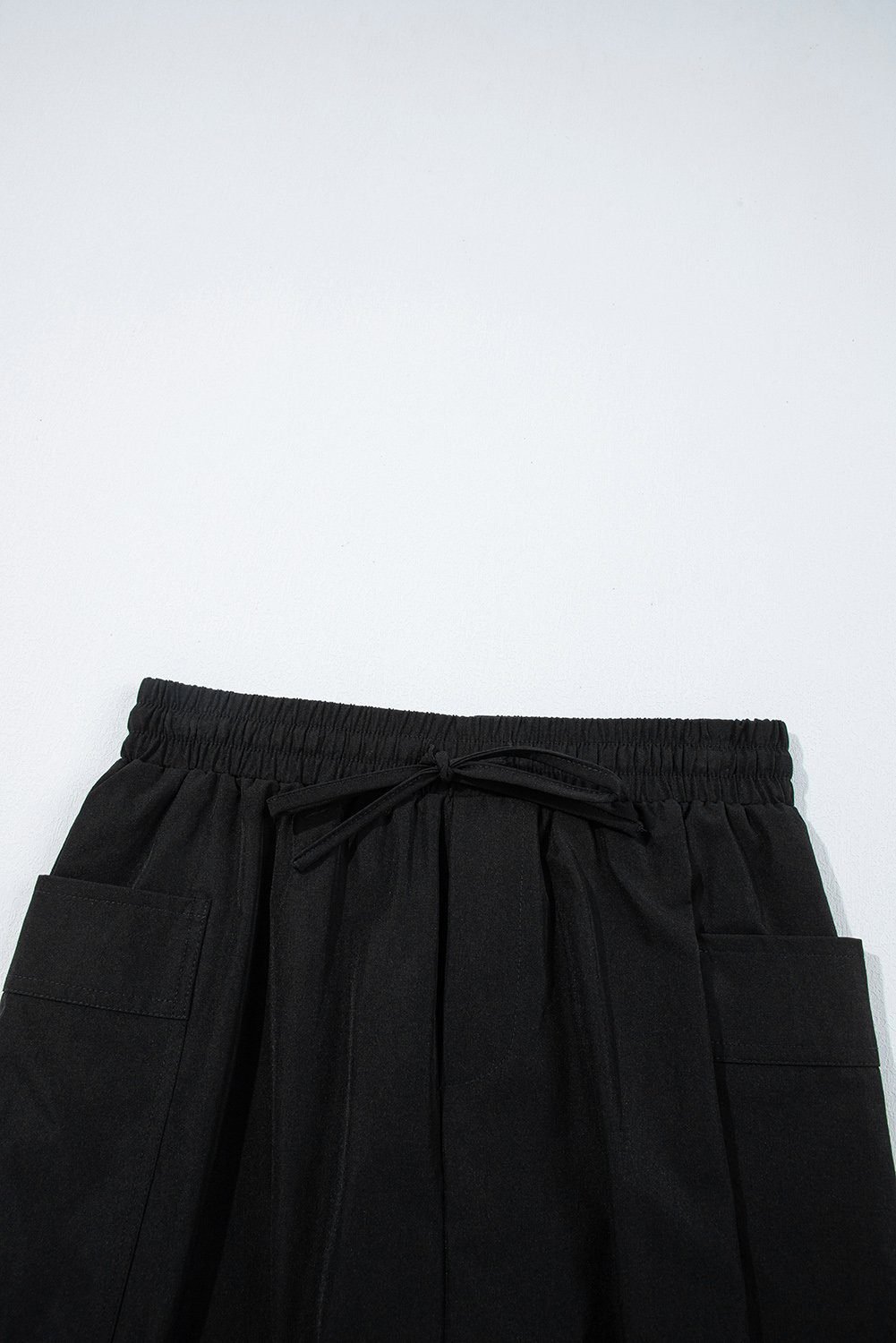 Black Cargo Pocket Elastic Waist Active Casual Skort
