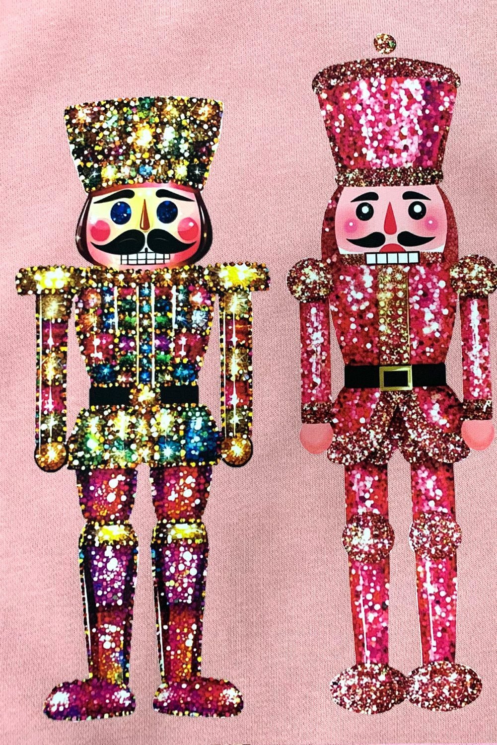 Pink Shimmer Nutcracker Graphic Christmas Pullover Sweatshirt