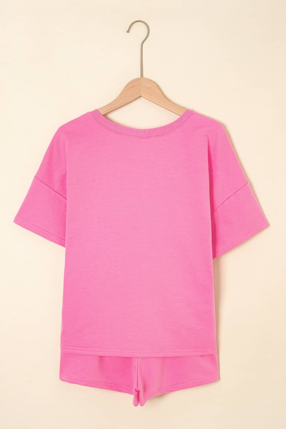 Bonbon Sequin Halloween Pumpkin Pattern V Neck Tee And Drawstring Bottoms Casual Short Set