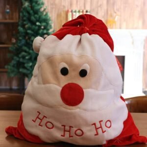 Fiery Red Ho Ho Ho Santa Claus Christmas Gift Bag