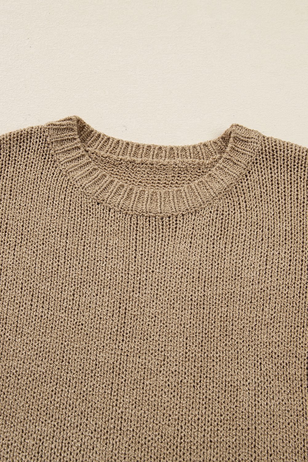 Pale Khaki Oversize Drop Shoulder Slouchy Sweater Dress