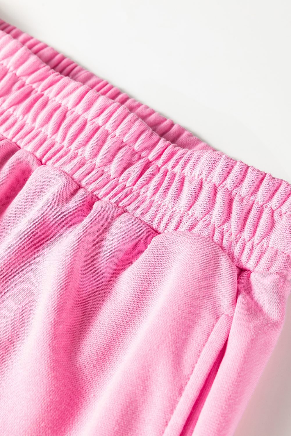 Sachet Pink Girly Bow Embroidered Detail Puff Sleeve Pullover 2Pcs Short Set