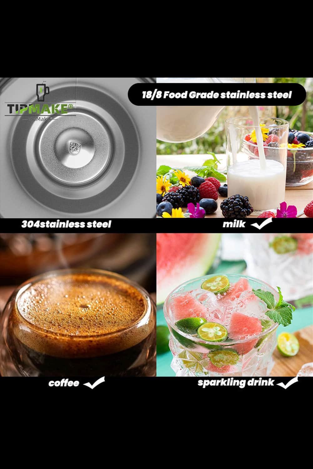 Dark Pink Checkered Print Handled Stainless Steel Tumbler Cup 40Oz