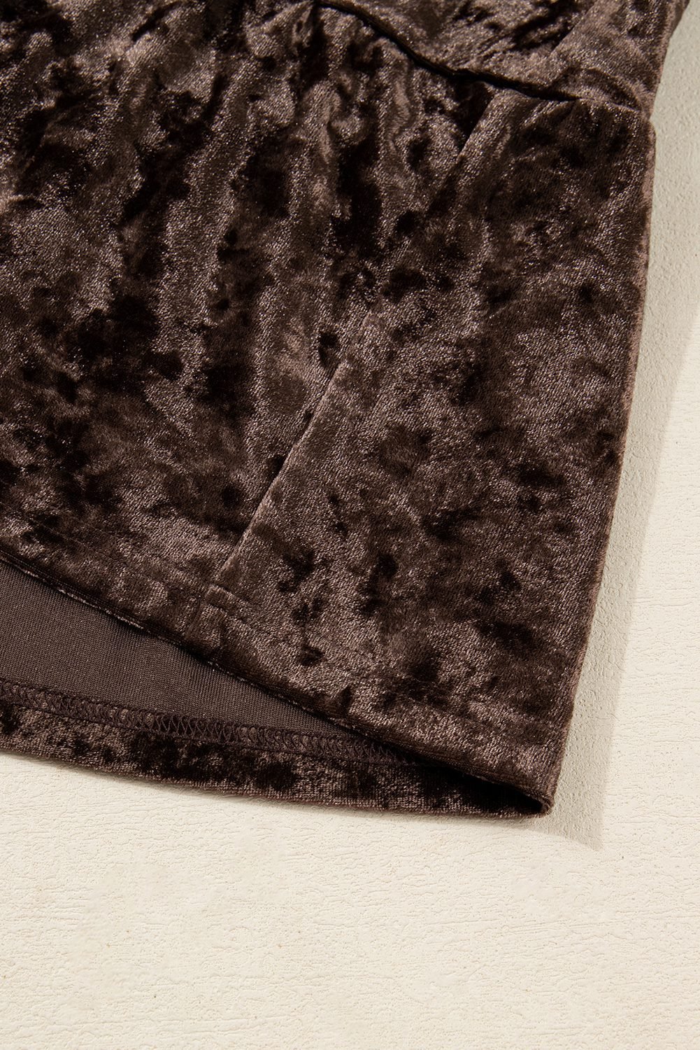 Coffee Plus Size Velvet Babydoll Mini Dress With Puff Sleeve