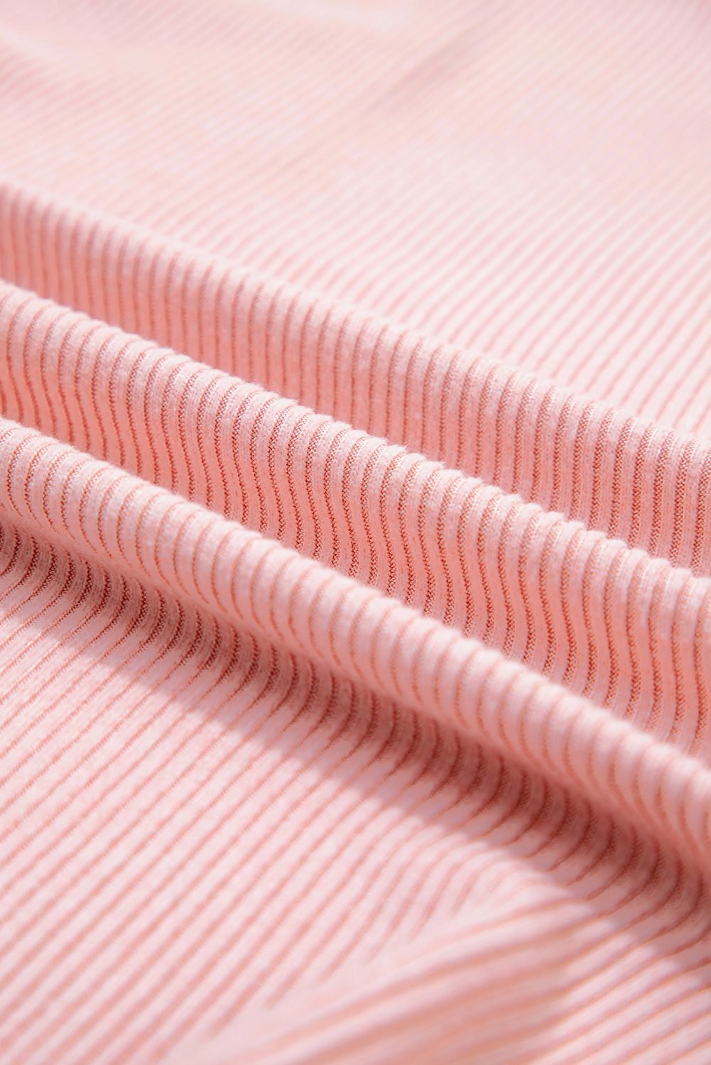 Bonbon Ribbed Exposed Seam Round Neck Chest Pocket Plus Knit Top