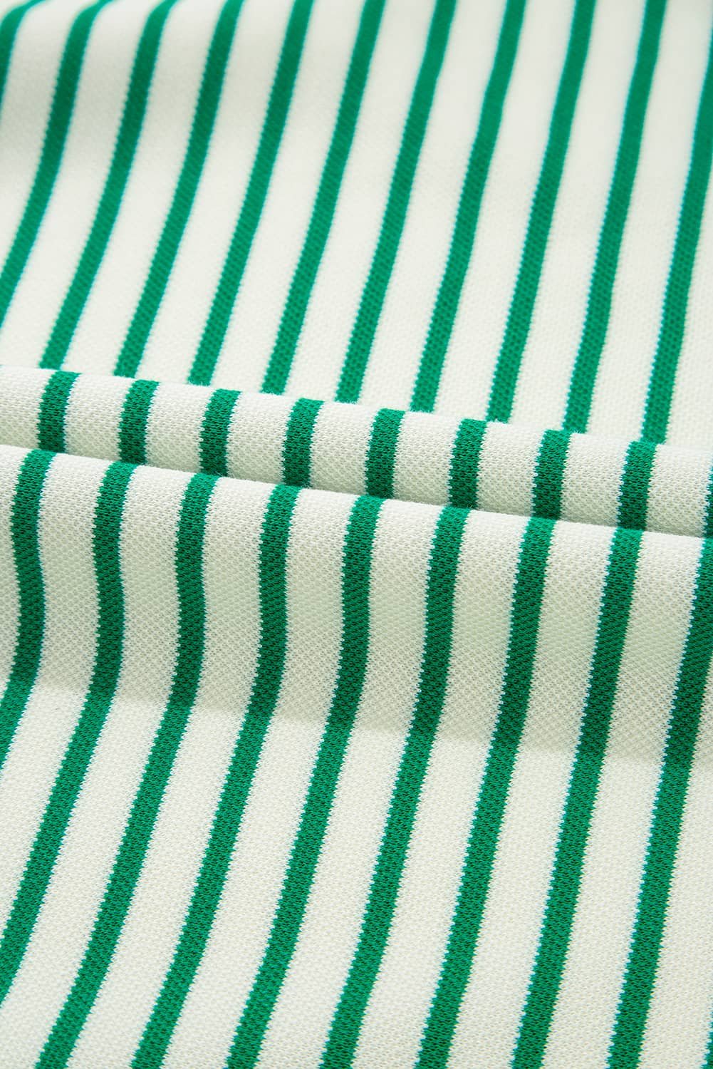 Bright Green Striped Exposed Seam Patchwork Loose Pullover Top