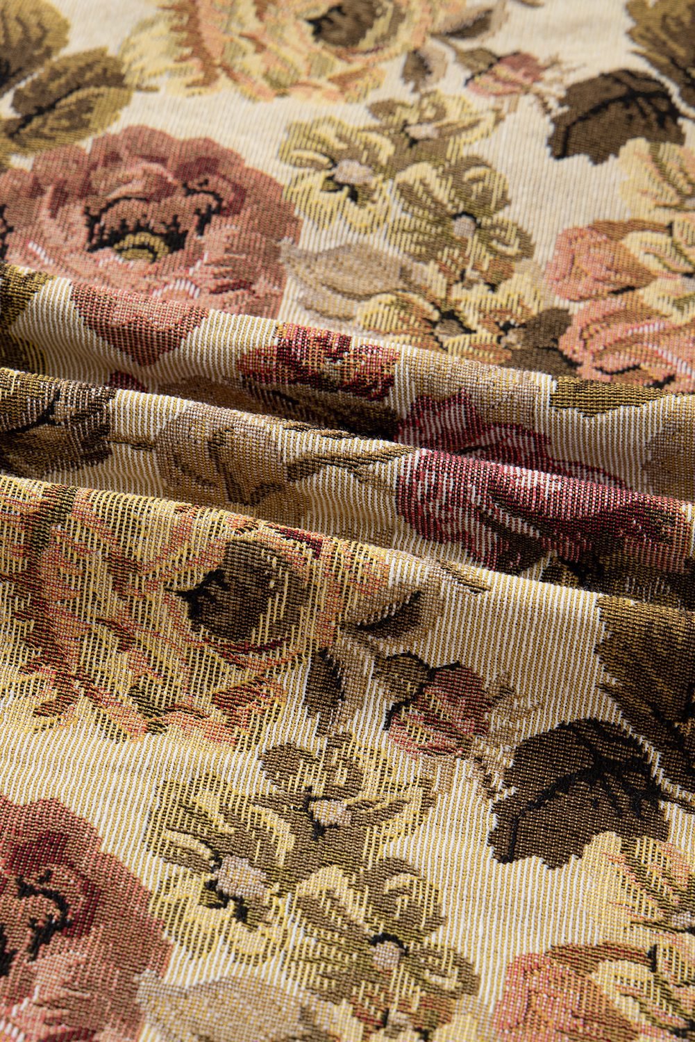 Khaki Floral Waffle Knit Patchwork Chest Pockets Buttoned Jacket