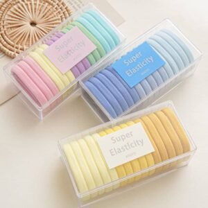Pink Rainbow Colors High Elastic 15Pcs/Set Hair Tie Without Box